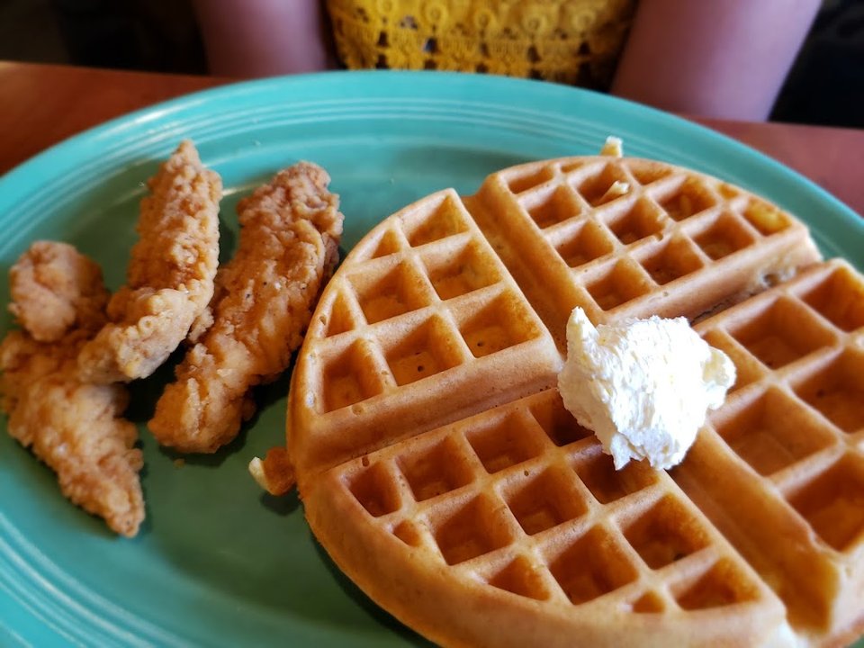 Chicken Strips with Waffle